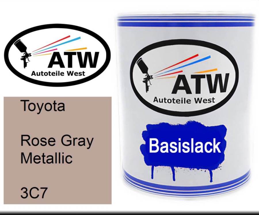 Toyota, Rose Gray Metallic, 3C7: 1L Lackdose, von ATW Autoteile West.